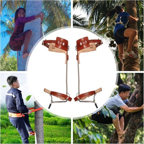 Tree Climbing Spikes, Adjustable Climbing Set with Non-Slip Pedal Tree Climbing Tool for Climbing Trees Outdoor in Saudi Arabia