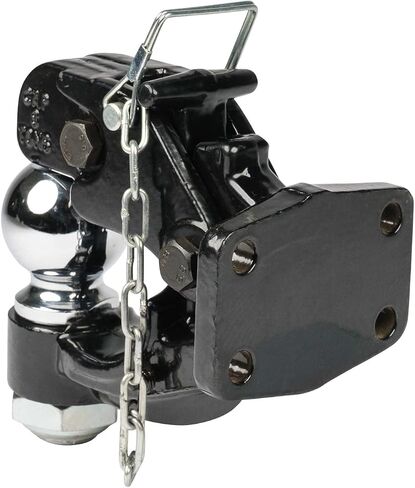 Mytee Products Pintle Hitch مع كرة مقطورة 2-5/16 بوصة، وصلة وصل مركبة 8 طن مع مجموعة التثبيت | مجموعة كرات خطافية قابلة للتعديل من بولت أون - مطلية بالمسحوق، شديدة التحمل in Kuwait