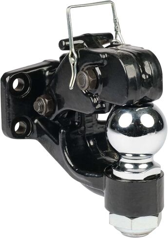 Mytee Products Pintle Hitch مع كرة مقطورة 2-5/16 بوصة، وصلة وصل مركبة 8 طن مع مجموعة التثبيت | مجموعة كرات خطافية قابلة للتعديل من بولت أون - مطلية بالمسحوق، شديدة التحمل in Kuwait