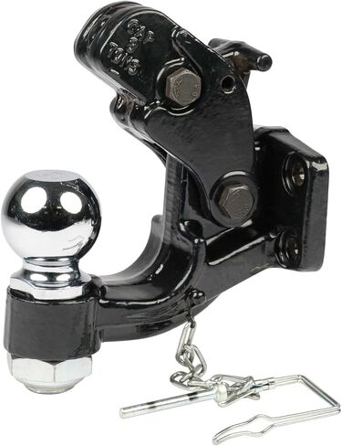 Mytee Products Pintle Hitch مع كرة مقطورة 2-5/16 بوصة، وصلة وصل مركبة 8 طن مع مجموعة التثبيت | مجموعة كرات خطافية قابلة للتعديل من بولت أون - مطلية بالمسحوق، شديدة التحمل in Kuwait
