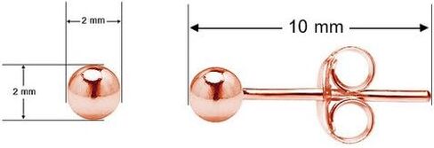 Sterling Silver Small Round Bead Ball Stud Earrings 2mm Unisex Set of 2 for Cartilage Nose Lips Choose Your Color in Kuwait