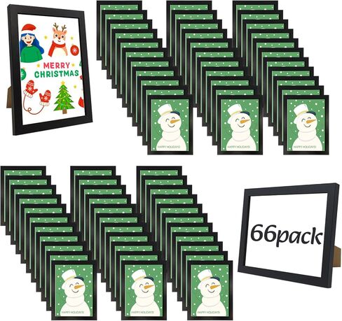 مجموعة مكونة من 66 إطار صورة، إطارات صور كبيرة الحجم، إطارات صور بسيطة للتثبيت على الحائط، إطارات صور متعددة للحائط أو سطح الطاولة، مقاس 5×7 أسود in Kuwait