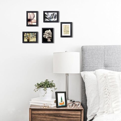 مجموعة مكونة من 66 إطار صورة، إطارات صور كبيرة الحجم، إطارات صور بسيطة للتثبيت على الحائط، إطارات صور متعددة للحائط أو سطح الطاولة، مقاس 5×7 أسود in Kuwait