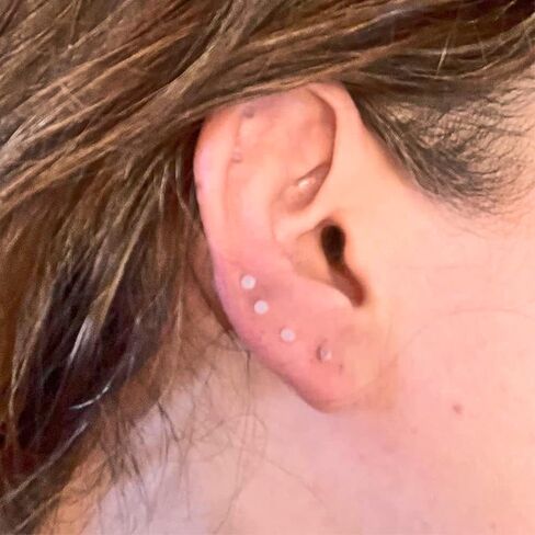 22 قطعة واضح UV مرنة الاكريليك Labret الشفاه الدائري الزنمة التجنيب واضح اللولب الغضروف القرط مسمار ثقب المجوهرات التجنيب مجموعة in Kuwait