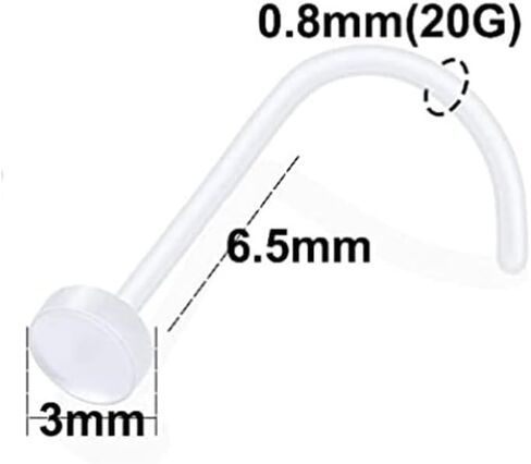 22 قطعة واضح UV مرنة الاكريليك Labret الشفاه الدائري الزنمة التجنيب واضح اللولب الغضروف القرط مسمار ثقب المجوهرات التجنيب مجموعة in Kuwait