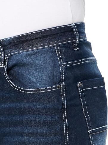 Southpole Men's Mid Rise Stretchable Straight Relaxed Fit Cross Hatch Denim Pants in Saudi Arabia