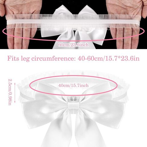 Bow Wedding Garters for Bride, Lace Garter Toss Elastic Garter Belt Satin Bow Tie Leg Ring for Women Girls in Saudi Arabia