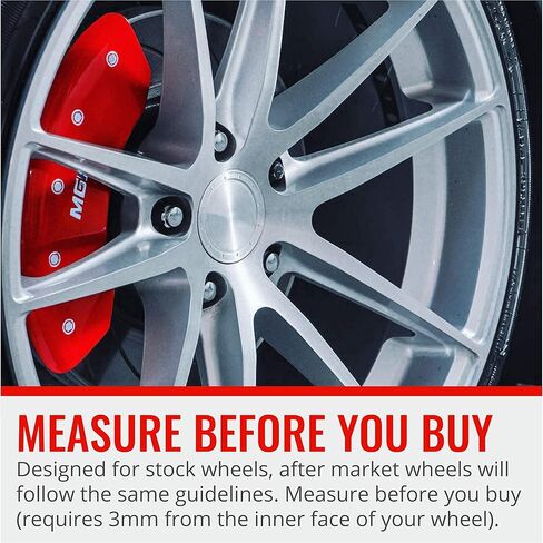 أغطية فرجار MGP (14234SBOWRD) غطاء فرجار أمامي وخلفي منقوش عليه "ربطة عنق" مع لمسة نهائية من مسحوق أحمر وشخصيات فضية، (مجموعة من 4) in Kuwait