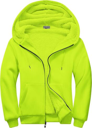 V VALANCH Men Hoodies Zip Up Sherpa Lined Sweatshirts Heavyweight Thick Warm Fleece Winter Jacket in Saudi Arabia