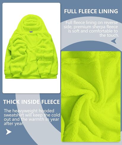 V VALANCH Men Hoodies Zip Up Sherpa Lined Sweatshirts Heavyweight Thick Warm Fleece Winter Jacket in Saudi Arabia