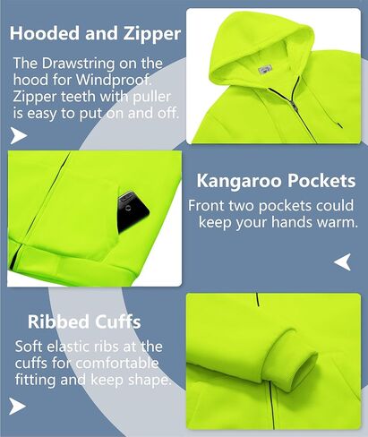 V VALANCH Men Hoodies Zip Up Sherpa Lined Sweatshirts Heavyweight Thick Warm Fleece Winter Jacket in Saudi Arabia