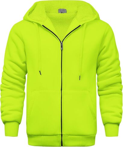 V VALANCH Men Hoodies Zip Up Sherpa Lined Sweatshirts Heavyweight Thick Warm Fleece Winter Jacket in Saudi Arabia
