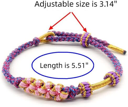 For Granddaughter - A Link That Can Never Be Undone Peach Blossom Knot Bracelet, Granddaughter Bracelet from Grandma Always Be Brave And Be Strong Adjustable Braided Bracelets for Women Jewelry in Saudi Arabia