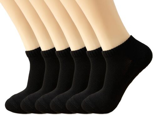 Men Athletic Socks Cushioned Running Socks Womens Padded Low Cut Ankle Mid Crew Moisture Wicking Socks 6 Pairs in Saudi Arabia