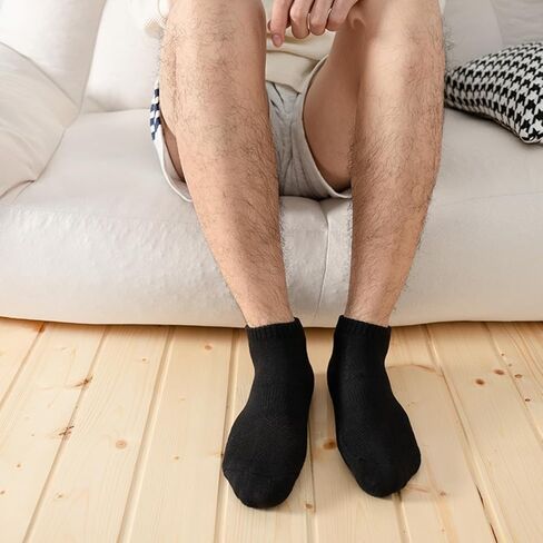 Men Athletic Socks Cushioned Running Socks Womens Padded Low Cut Ankle Mid Crew Moisture Wicking Socks 6 Pairs in Saudi Arabia