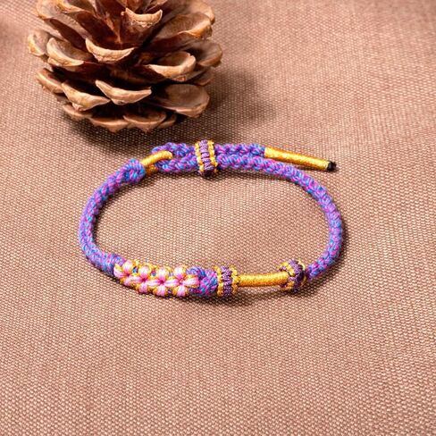 For Granddaughter - A Link That Can Never Be Undone Peach Blossom Knot Bracelet, Granddaughter Bracelet from Grandma Always Be Brave And Be Strong Adjustable Braided Bracelets for Women Jewelry in Saudi Arabia