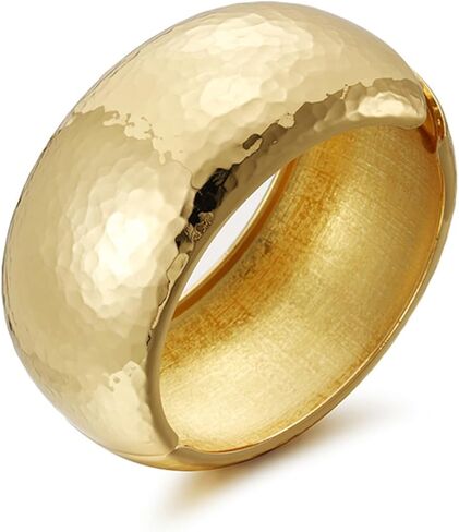 YBMYCM Chunky Gold Bangle Bracelets for Women Trendy Wide Chunky Cuff Bracelets Hammered Irregular Wrist Cuff Wrap Bracelet in Kuwait