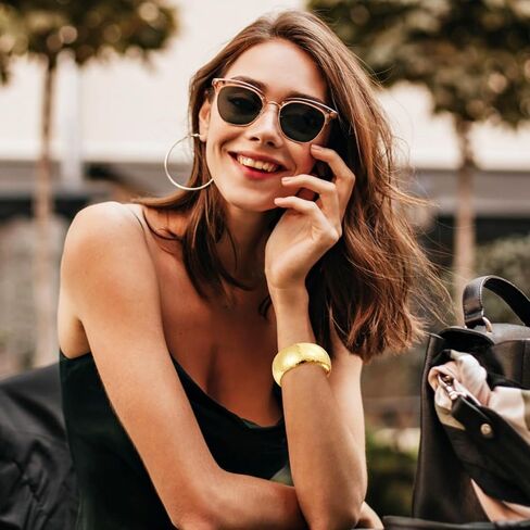 YBMYCM Chunky Gold Bangle Bracelets for Women Trendy Wide Chunky Cuff Bracelets Hammered Irregular Wrist Cuff Wrap Bracelet in Kuwait