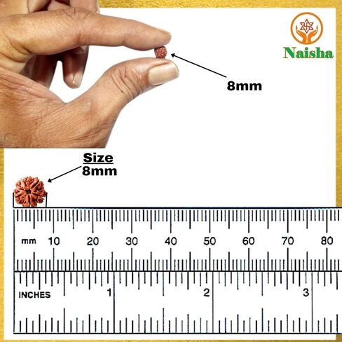NAISHA (عبوة مكونة من 3 أساور Rudraksha قابلة للتمدد قطعتين. & Rudraksha Mala 108+1 قلادة خرز 5 mukhi Paanch mukhi 5 وجه Rudraksha، خرزات صلاة، لف المعصم Mala، Jaap Mala، مقاس الخرزة 8 مم in Kuwait