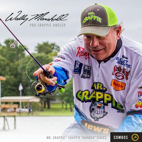 Lew's Crappie Thunder Jig/Troll Spinning Reel and Fishing Rod Combo, 9-Foot 2-Piece IM6 Graphite Blank, Size 75 Reel, Right or Left-Hand Retrieve, Crappie Thunder Green in Saudi Arabia