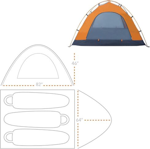 Winterial Camping Tent, 1/3/6 Person Lightweight Personal Bivy 1 to 6 Person Tent with Waterproof Tent Rainfly, Durable Stitched Tent for Camping, Beach, Backpacking, Hiking, and Festivals. in Saudi Arabia