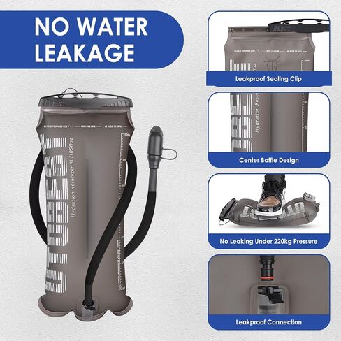 UTOBEST Water Bladder TPU Hydration Bladder with Insulated Tube UTR211 | Food-Grade TPU, BPA Free, Insulated Tube, High Flow Bite Valve, Easy Use and Cleaning, for Hiking, Running,Cycling,Camping in Kuwait