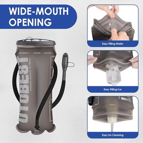 UTOBEST Water Bladder TPU Hydration Bladder with Insulated Tube UTR211 | Food-Grade TPU, BPA Free, Insulated Tube, High Flow Bite Valve, Easy Use and Cleaning, for Hiking, Running,Cycling,Camping in Kuwait