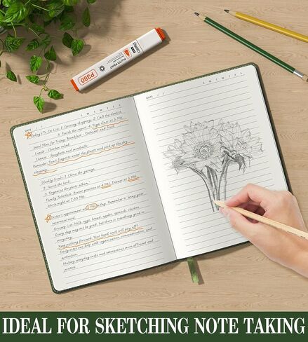 Lined Journal Notebook for Women Men, A5 College Ruled Notebooks for Work & Travel, 256 Pages Hardcover Leather Journals for Writing, Note-taking 5.8"×8.3" (Green) in Saudi Arabia