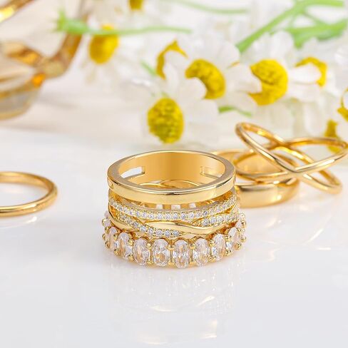 مجموعة خواتم ذهبية للنساء غير مشوهة، حلقات إبهام تشيكوسلوفاكيا مطلية بالذهب عيار 14 قيراط، خواتم مكتنزة لمفاصل ذهبية أنيقة هدية مقاس 5/6/7/8/9/10 in Kuwait