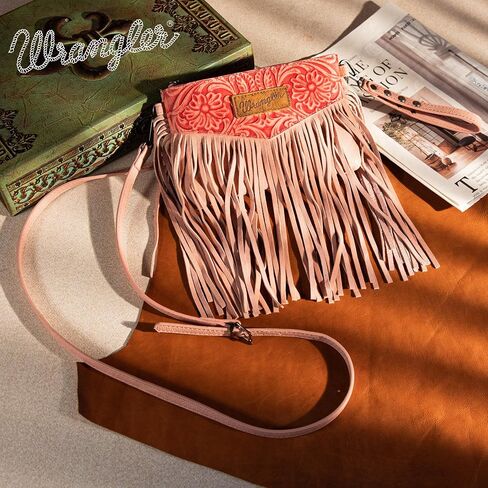 Wrangler Crossbody Small Purse for Women Wristlet Fringe Bag Western Purse in Saudi Arabia