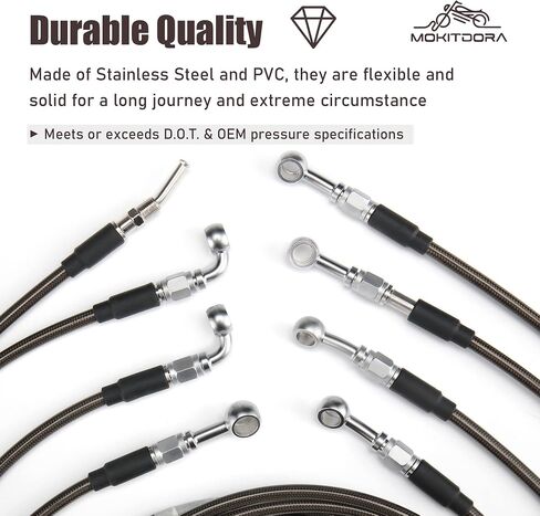 MoKitDora 12“-14" Handlebar Cable Kit Clutch Brake Lines for Harley Touring 2013 CVO and 2014-2016 Street Glide FLHX/Electra Glide FLHT w/ABS, Black Upgraded in Saudi Arabia