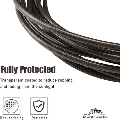 MoKitDora 12“-14" Handlebar Cable Kit Clutch Brake Lines for Harley Touring 2013 CVO and 2014-2016 Street Glide FLHX/Electra Glide FLHT w/ABS, Black Upgraded in Saudi Arabia