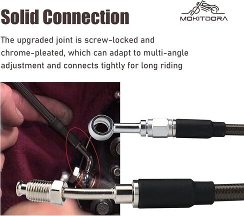 MoKitDora 12“-14" Handlebar Cable Kit Clutch Brake Lines for Harley Touring 2013 CVO and 2014-2016 Street Glide FLHX/Electra Glide FLHT w/ABS, Black Upgraded in Saudi Arabia