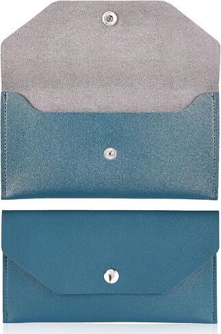 Blue Leather Cash Envelope Wallet Leather Money Wallet Organizer for Cash Reusable Money Bag Pouch Budget Binder Waterproof Slim Budget Envelope for Money Receipt Cash Budget Holder, 6.8’’ by 3.5’’ in Saudi Arabia