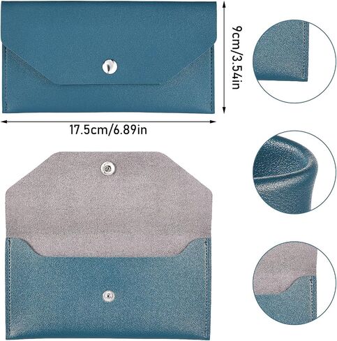 Blue Leather Cash Envelope Wallet Leather Money Wallet Organizer for Cash Reusable Money Bag Pouch Budget Binder Waterproof Slim Budget Envelope for Money Receipt Cash Budget Holder, 6.8’’ by 3.5’’ in Saudi Arabia