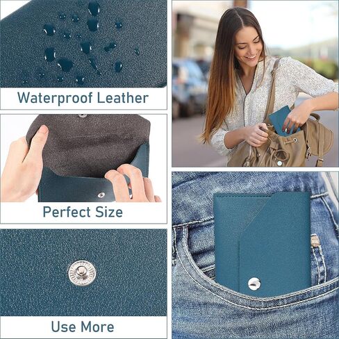 Blue Leather Cash Envelope Wallet Leather Money Wallet Organizer for Cash Reusable Money Bag Pouch Budget Binder Waterproof Slim Budget Envelope for Money Receipt Cash Budget Holder, 6.8’’ by 3.5’’ in Saudi Arabia