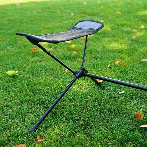 Portable Folding Chair Ottoman Outdoor Recliner Lazy Retractable Footrest Leg Rest Camping Moon Chair Kit for Hiking Fishing Picnic (Black) in Saudi Arabia
