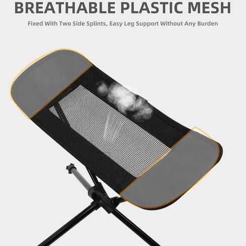 Portable Folding Chair Ottoman Outdoor Recliner Lazy Retractable Footrest Leg Rest Camping Moon Chair Kit for Hiking Fishing Picnic (Black) in Saudi Arabia