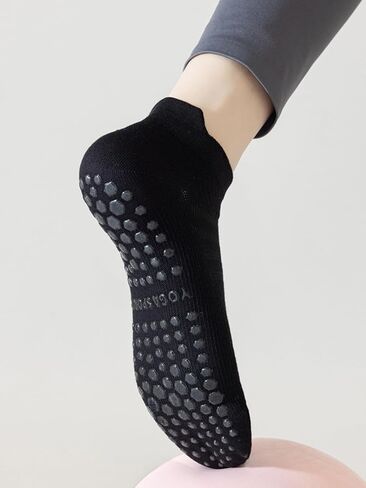 Pilates Socks with Grips for Women Yoga Non Slip Socks Grippy Socks for Athletic 4 Pairs White Barre Socks in Saudi Arabia