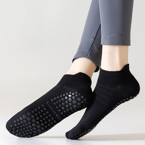 Pilates Socks with Grips for Women Yoga Non Slip Socks Grippy Socks for Athletic 4 Pairs White Barre Socks in Saudi Arabia