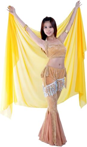 98in x 47in 100% Chiffon Hand Scarf Belly Dance Scarf Throwing Chiffon Hand Scarf Belly Dance Costume Outfit Scarf in Kuwait