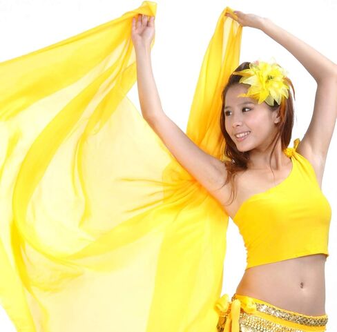 98in x 47in 100% Chiffon Hand Scarf Belly Dance Scarf Throwing Chiffon Hand Scarf Belly Dance Costume Outfit Scarf in Kuwait