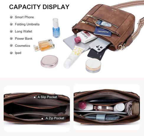 Telena Vegan Leather Crossbody Bags for Women Travel Shoulder Bag Hobo Bucket Bag Large Cross Body Purse Straps Replacement in Saudi Arabia