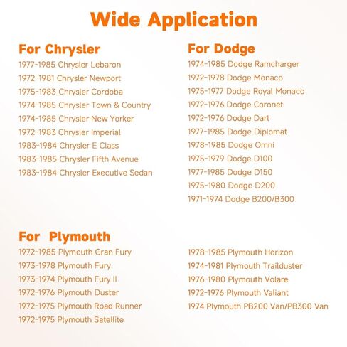 989-003 أسطوانة قفل مفتاح الإشعال مع مفاتيح متوافقة مع 1971-1985 دودج رامتشارجر موناكو، 1972-1985 كرايسلر تاون آند كانتري إمبريال، 1972-985 بليموث فيوري تريل داستر ستالايت لـ US99L in Kuwait