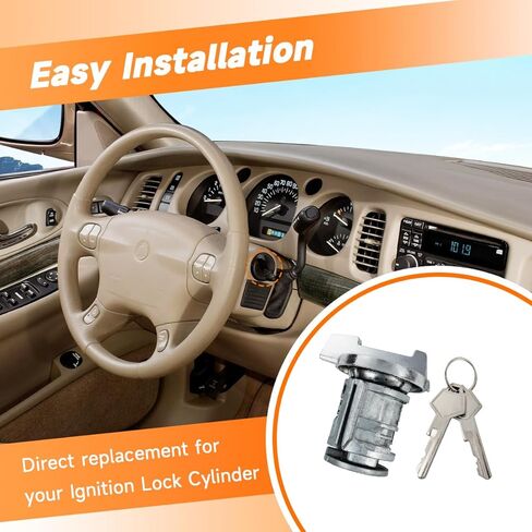 989-003 أسطوانة قفل مفتاح الإشعال مع مفاتيح متوافقة مع 1971-1985 دودج رامتشارجر موناكو، 1972-1985 كرايسلر تاون آند كانتري إمبريال، 1972-985 بليموث فيوري تريل داستر ستالايت لـ US99L in Kuwait