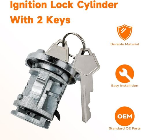 989-003 أسطوانة قفل مفتاح الإشعال مع مفاتيح متوافقة مع 1971-1985 دودج رامتشارجر موناكو، 1972-1985 كرايسلر تاون آند كانتري إمبريال، 1972-985 بليموث فيوري تريل داستر ستالايت لـ US99L in Kuwait