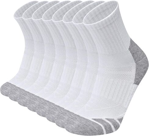 COOPLUS Mens Cushioned Ankle Socks Athletic Performance Quarter socks Moisture Wicking Work Socks(8 Pairs) in Saudi Arabia