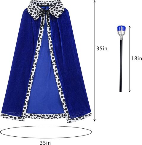 GZ-LAOPAITOU King Costume for Kids Cloak Crown Scepter Set Boys Prince Cape Halloween Cosplay Birthday Party Dress Up in Saudi Arabia