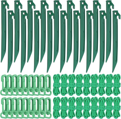 Yinkin 18 Sets Inflatable Stakes Replacement Yard Inflatable Plastic Stakes and Tethers for Christmas Lawn Tents Pegs Blow up Stakes for Inflatables Camping Tents Outdoor Camping Canopy(Black) in Saudi Arabia