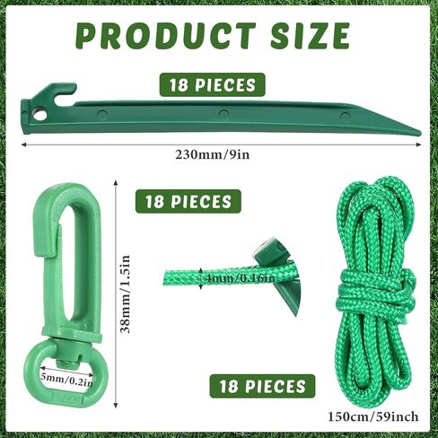 Yinkin 18 Sets Inflatable Stakes Replacement Yard Inflatable Plastic Stakes and Tethers for Christmas Lawn Tents Pegs Blow up Stakes for Inflatables Camping Tents Outdoor Camping Canopy(Black) in Saudi Arabia